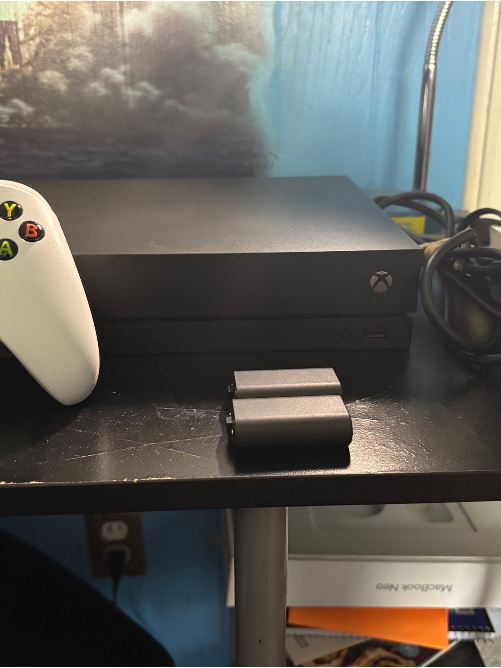 Microsoft Xbox One X 1TB Black 4K UHD Console w/ White Wireless Controller